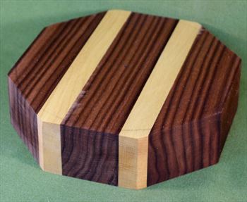 Bowl #396 - Black Walnut & Yellowheart Striped Bowl Blank ~ 7" x 2" ~ $21.99